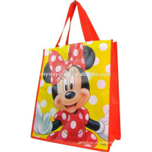 Minnie Face Bolsa de compras reciclada saco não tecido